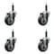Service Caster 3.5'' SS Thermoplastic Rubber Wheel Swivel 3/4'' Expanding Stem Caster Set, 4PK SCC-SSEX20S3514-TPRB-34-4 - alternate 1